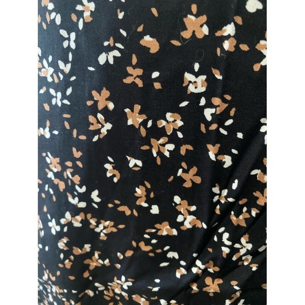 Market & Spruce Black Mini Skirt with Tan and White Floral Print Medium NWT - Picture 3 of 10